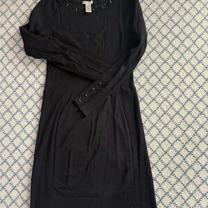 Elegant Black Long Sleeve sweater dress